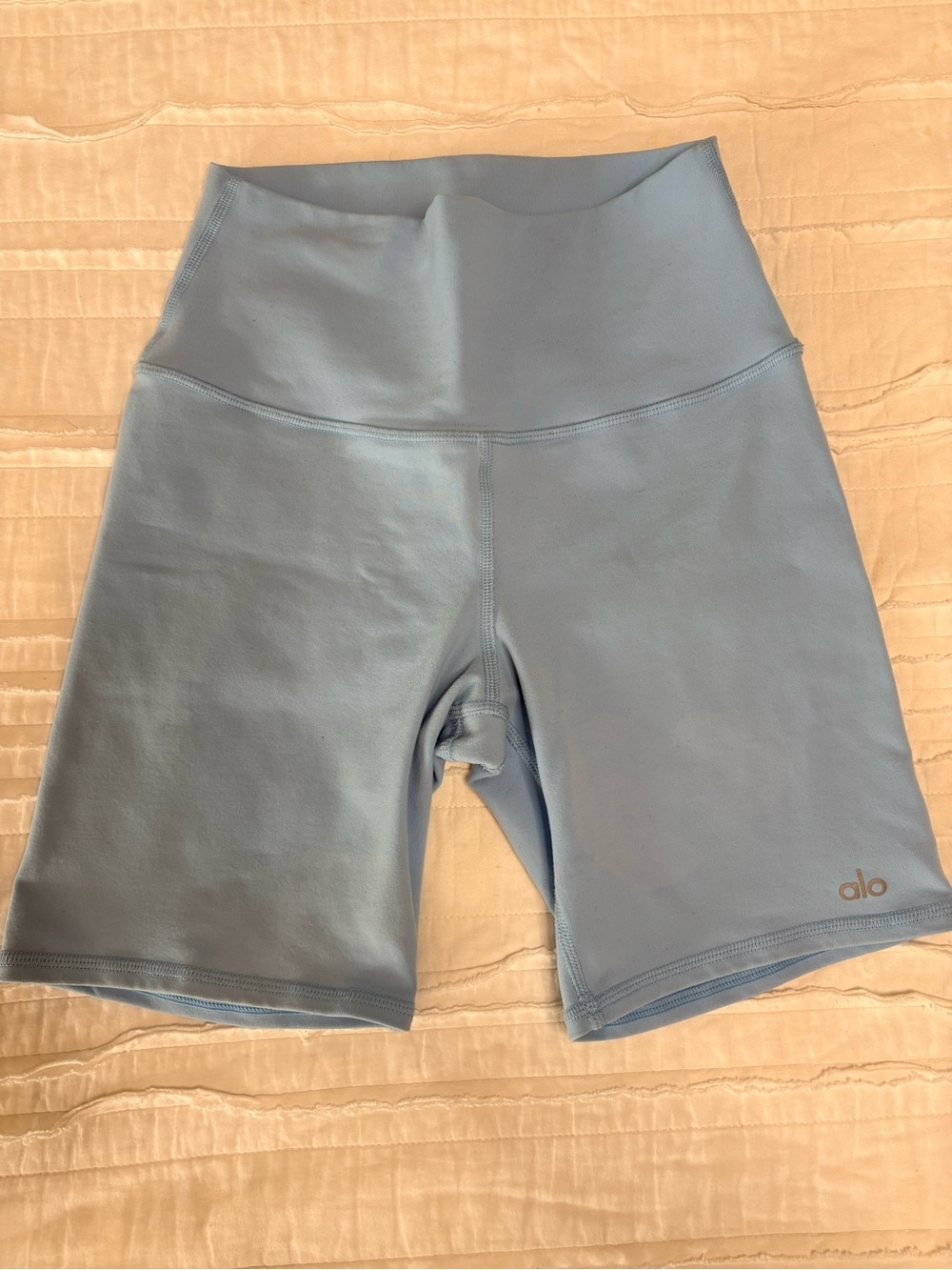 ALO Yoga High-Rise Sky Blue Bike Shorts
